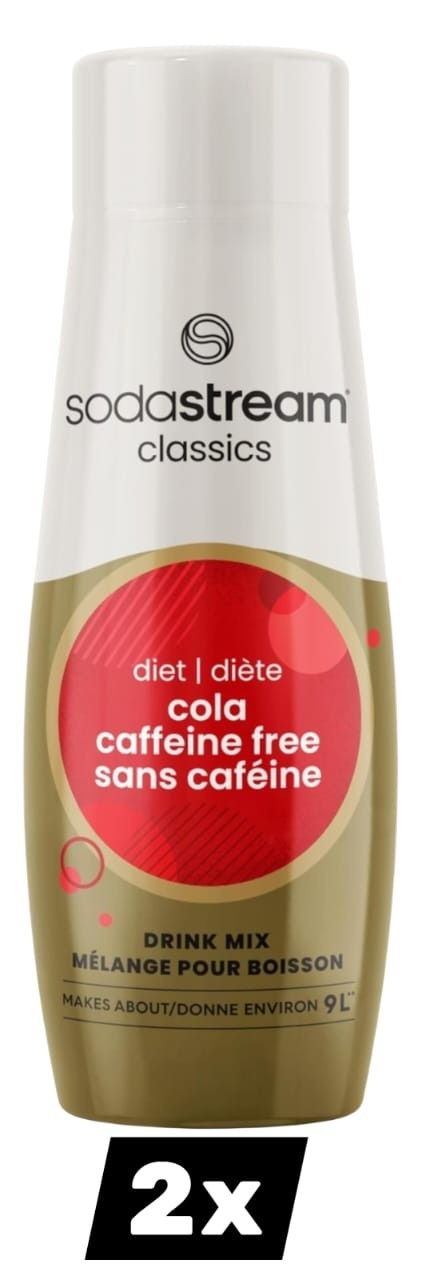 SodaStream Classic Diet Cola Caffeine Free Drink Mix 440ml (Pack of 2) Sugar Free Soda