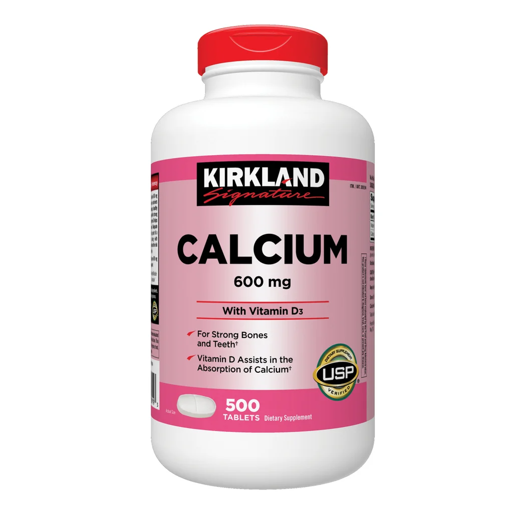 Kirkland Calcium 600mg with Vitamin D3 Tablets 500