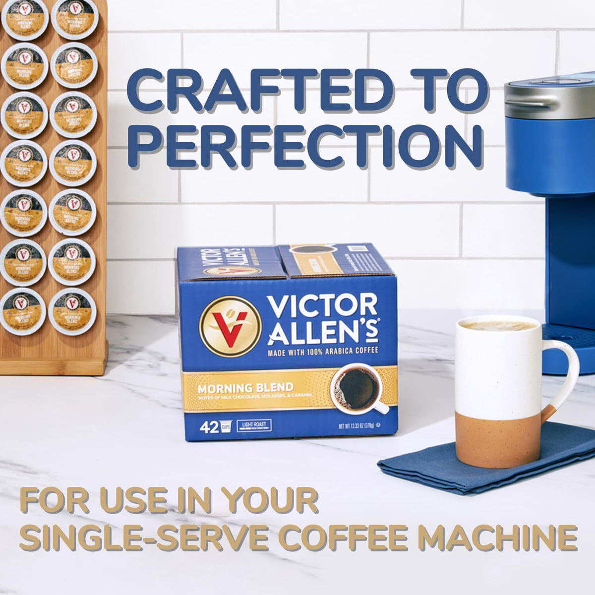 Victor Allen Seattle Dark Roast Coffee Pods 42 Count Single Serve K Cups