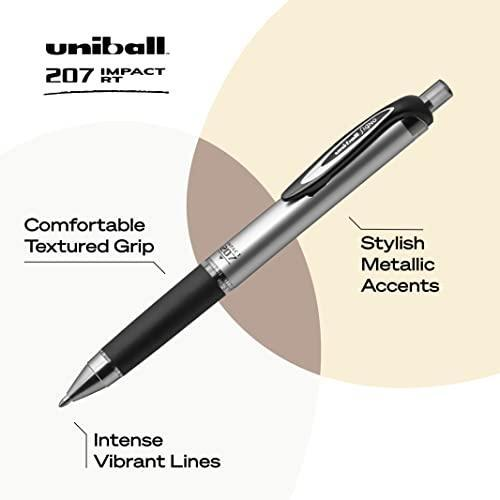 Uni-ball Signo 207 Impact RT Gel Pen 1.0mm Bold Black Pens 12 Pack