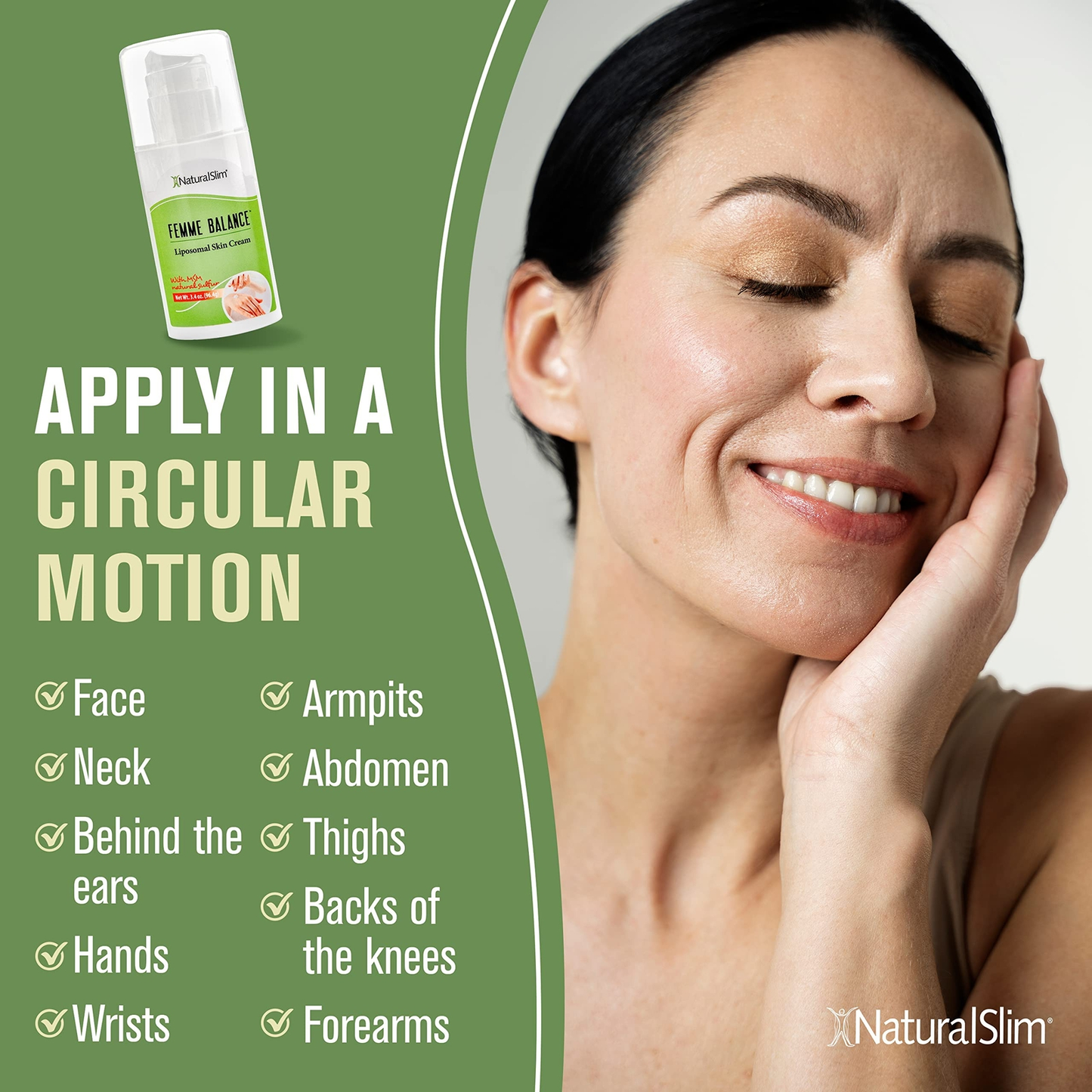 NaturalSlim Femme Balance - Progesterone Cream for Women, Liposomal Skin Cream