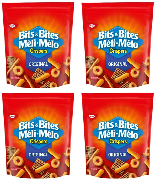 Crispers Bits & Bites Original Snack and Cracker Mix, 145g (4 Pack)