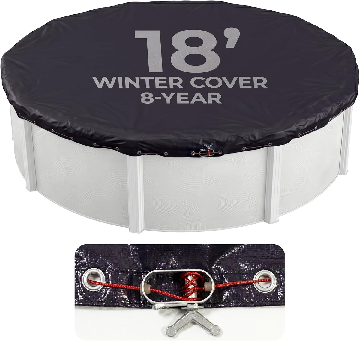 Arctic Armor 18-ft Round Above Ground Pool Winter Cover Navy Solid polyethylene