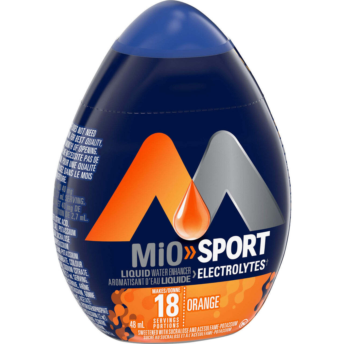 MiO Sport Orange Electrolyte Liquid Water Enhancer, 48mL/1.6 fl. oz.,