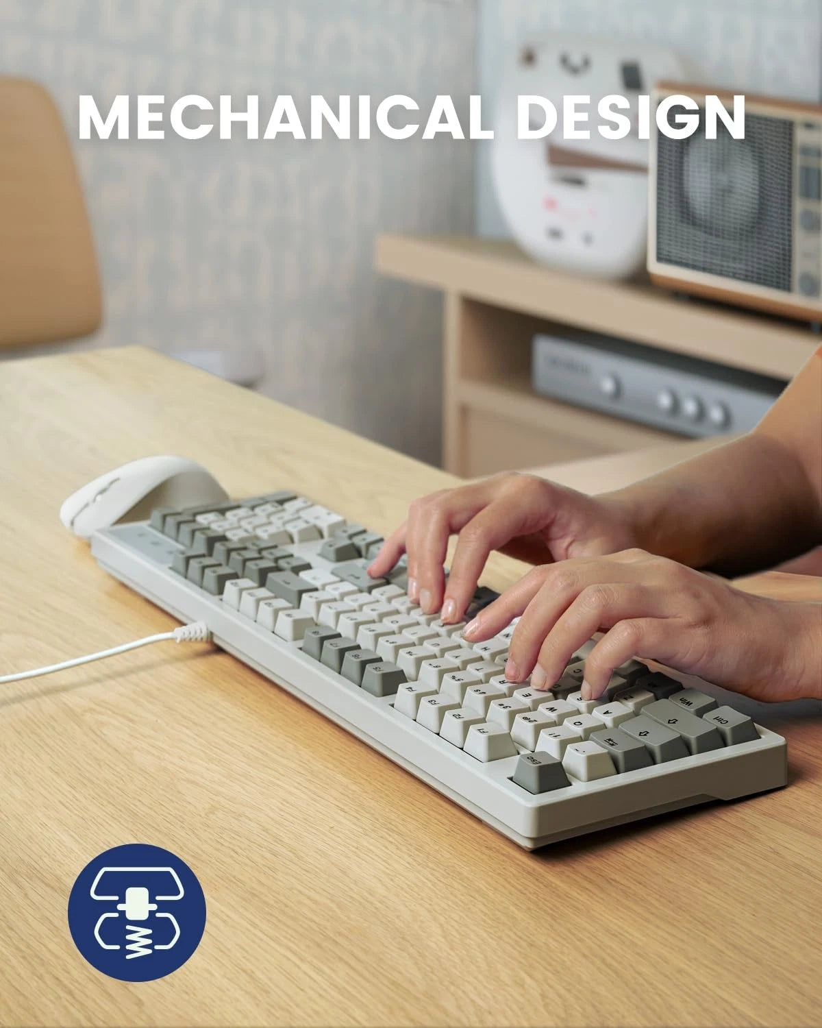 Retro Full-Size Mechanical USB Keyboard | Brown Tactile Switch | Wired 104-Key Keyboard | FREE SHIPPING ⌨️🖥️