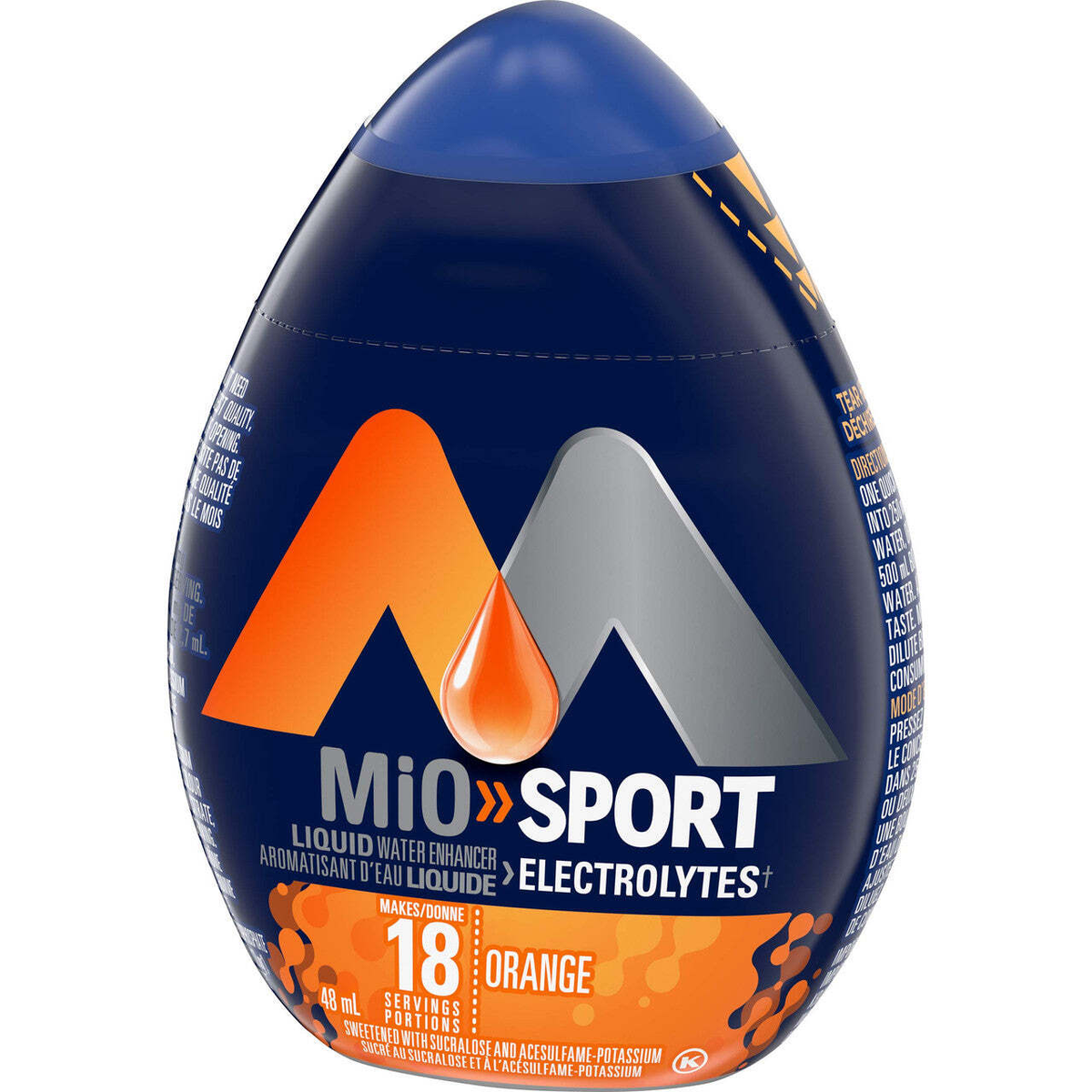 MiO Sport Orange Electrolyte Liquid Water Enhancer, 48mL/1.6 fl. oz.,