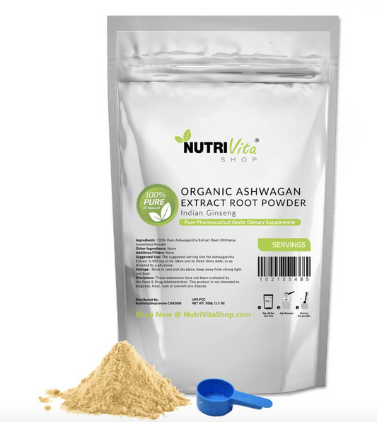 100% Pure Organic Ashwagandha Root Powder Withania Indian Ginseng USA NVS nonGMO 200 to 5000 serving