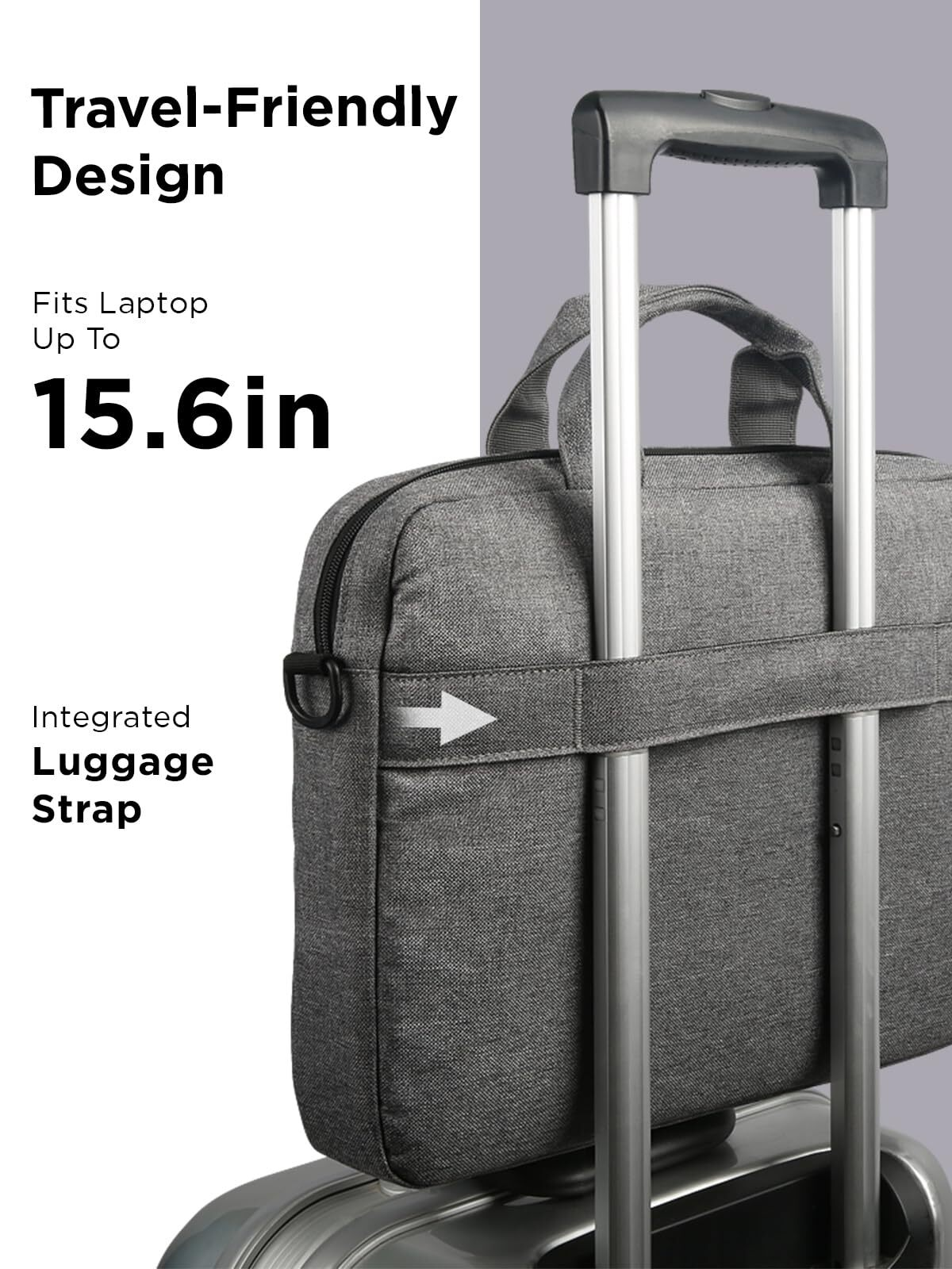 Lenovo 15.6 Inch T210 Gray Laptop Shoulder Bag Water Resistant Travel Friendly