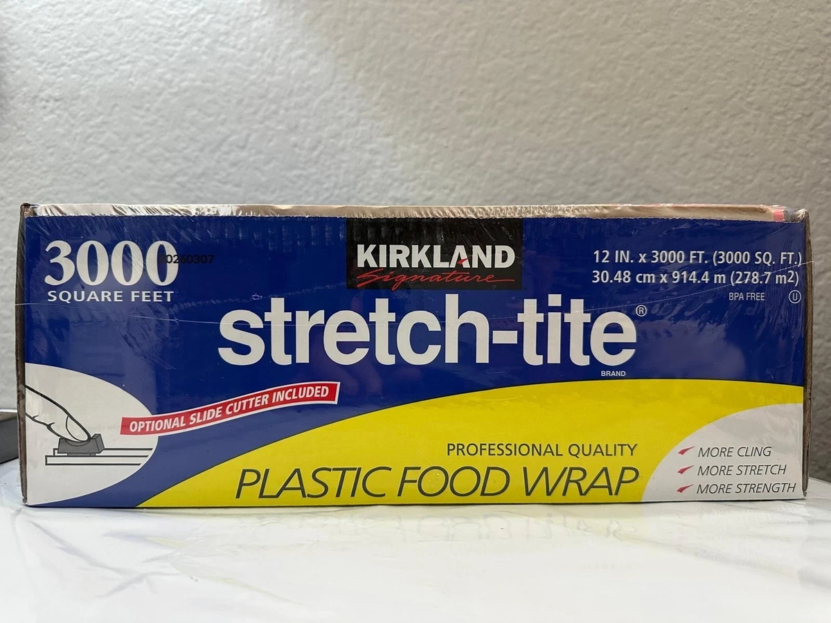 Kirkland Signature Stretch-Tite Premium Plastic Food Wrap 12" X 3000 ft