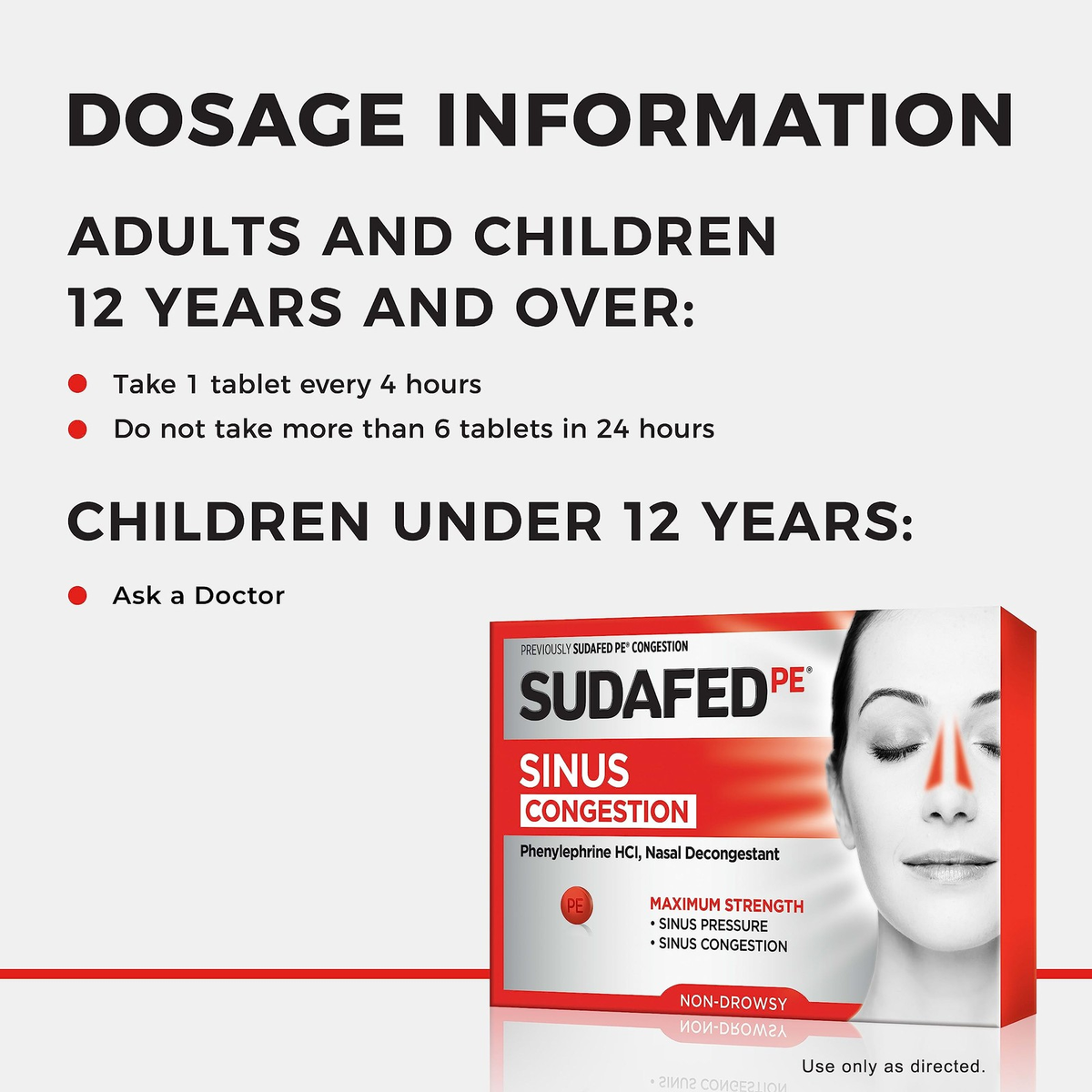 Sudafed Pe Sinus Congestion Relief Maximum Strength 36 Count Non Drowsy Tablets
