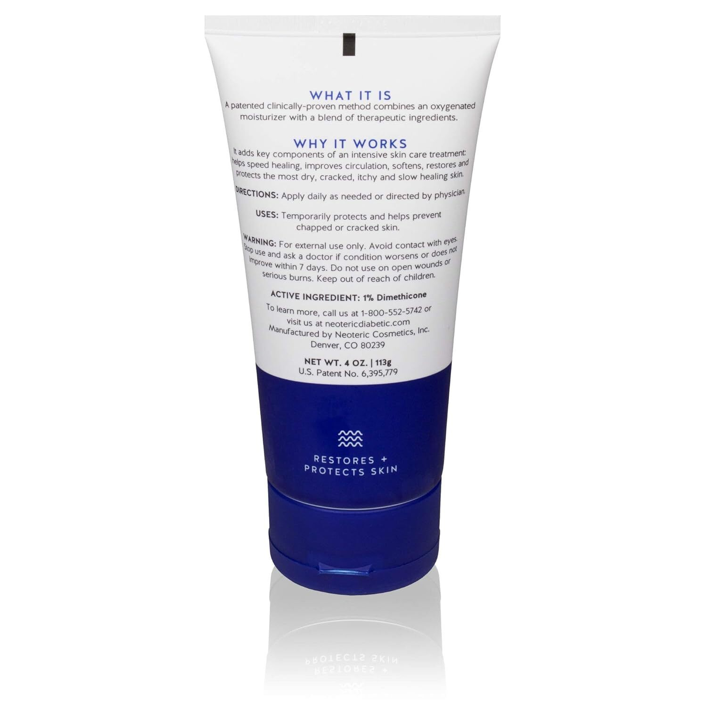 Blue White Skin Care Agent 4 Ounce Healing Cream For Wounds And Dry Skin