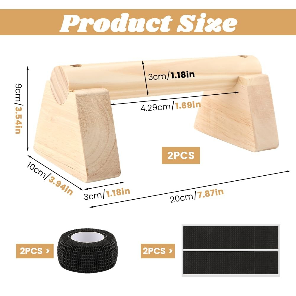 Wooden Push Up Bars for Calisthenics, Handstands, and Home Workouts