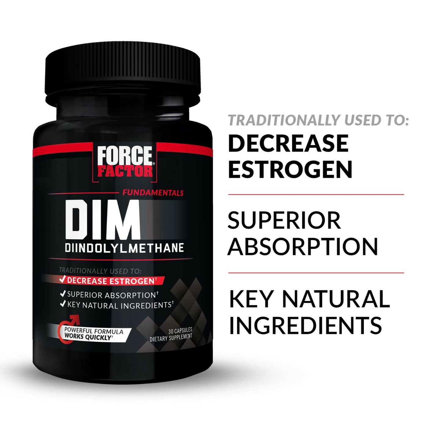 Force Factor DIM 300mg Hormonal Balance & Estrogen Metabolism Support - 30 Capsules