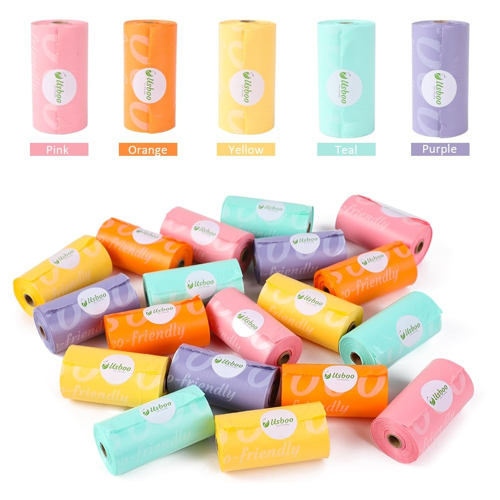 Diaper Bags Disposable for Baby, 20 Refill Rolls/300 Bags Waste Bags with