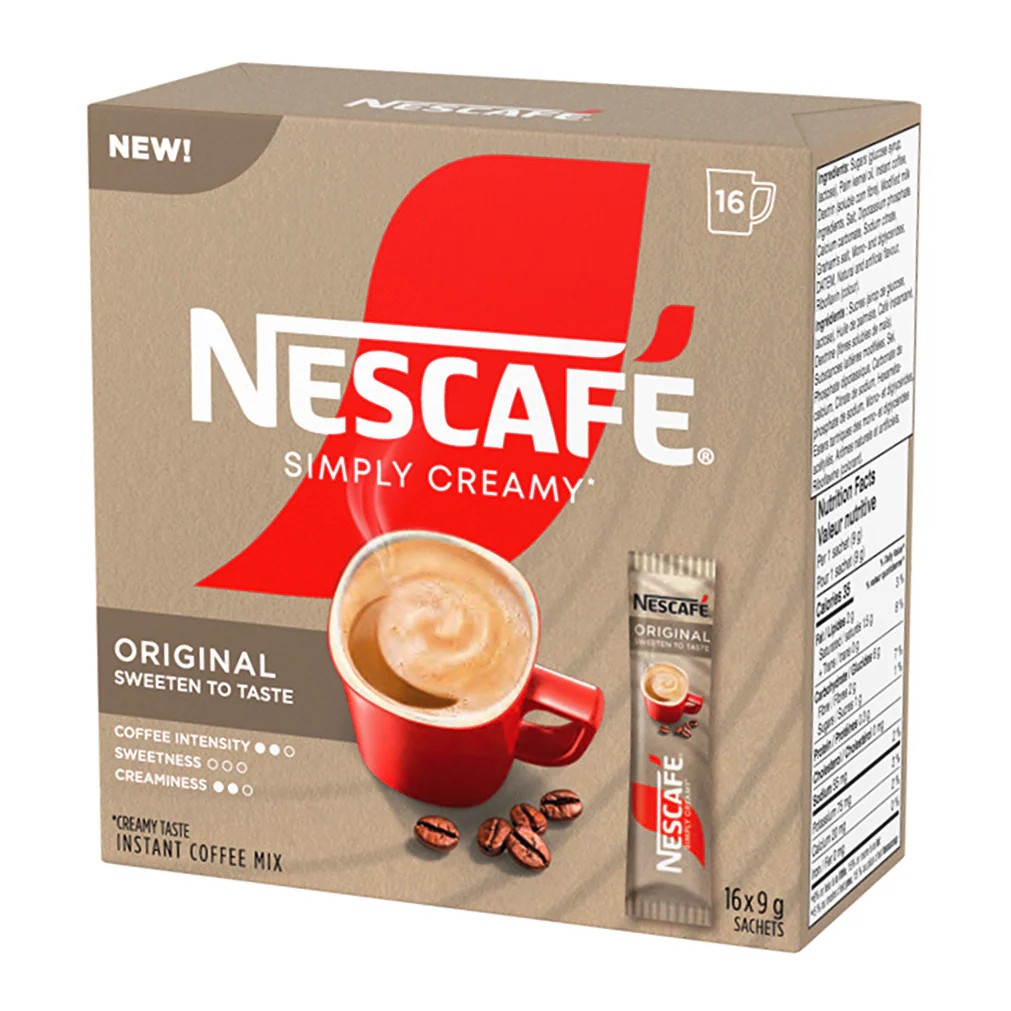 Nescafe Simply Creamy Instant Coffee Mix 16 Sachets 9g Each 144g