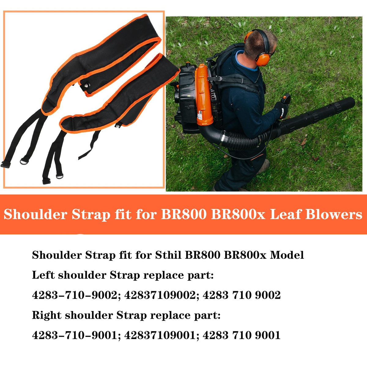 Shoulder Harness Straps for STIHL BR800 BR800X Leaf Blower | Left & Right Replacement Set | FREE SHIPPING 🔧🌿