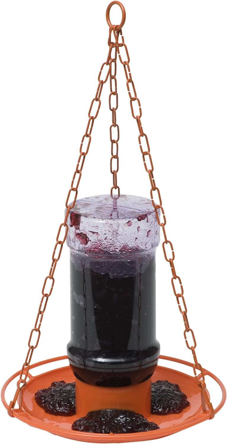 Perky Pet Oriole Jelly Feeder 32 Oz Orange Tray Attracts Orioles With Grape J...