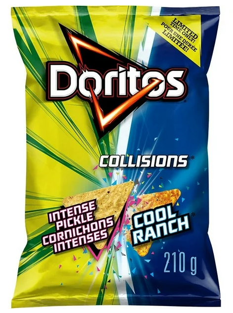 Doritos Collisions Intense Pickle and Cool Ranch Flavoured Tortilla Chips, 210g