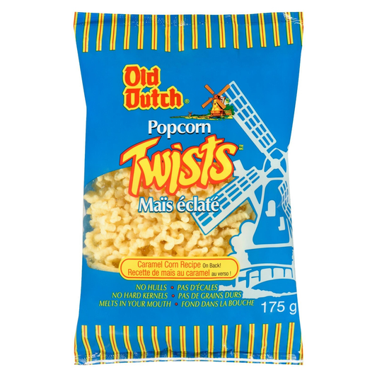 12-Pack Old Dutch Popcorn Twists Puff Corn Snacks – 175g Bags | Light & Crispy Canadian Favorite