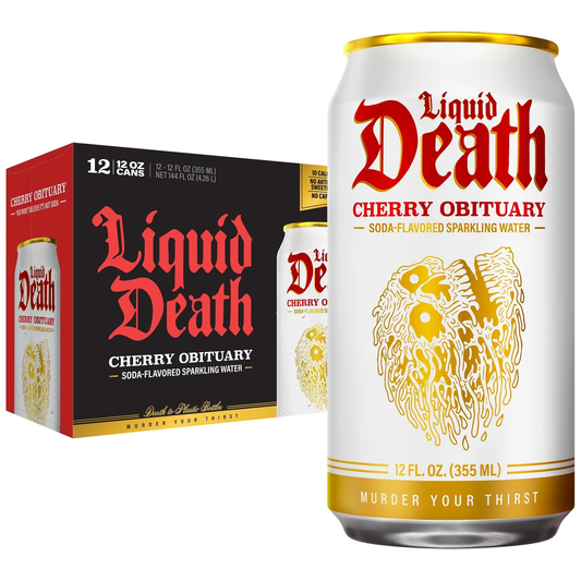 Liquid Death Soda-Flavored Sparkling Water - Cherry 12 Fl Oz (Pack of 12)