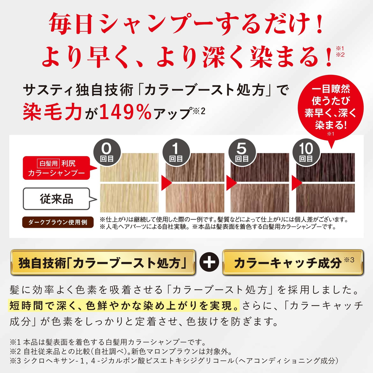 Sastty Rishiri Color Shampoo & Conditioner Dark Brown 500ml Set with Bonus Item