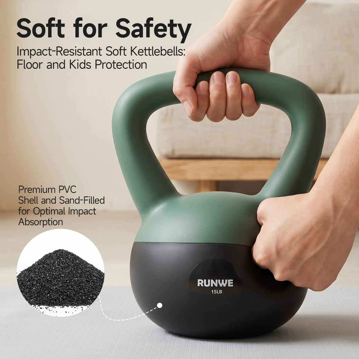 Soft Kettlebell Set 5-25 lb | Sand-Filled Anti-Slip Weights | Home Gym Strength Training | FREE SHIPPING 💪🏋️