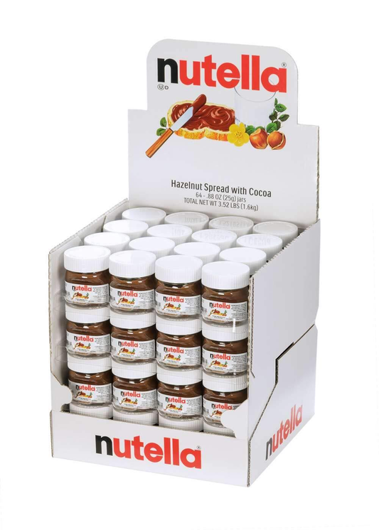 Nutella Hazelnut Spread with Cocoa Pack of 64 Mini 0.88 Oz Glass Jars