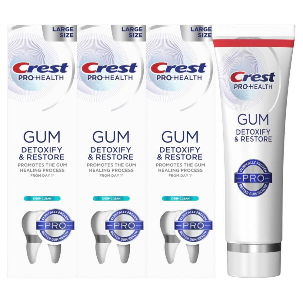 Crest Pro Health Gum Detoxify Restore Toothpaste Pack of 3 4.6 Ounce Tubes Free Shipping