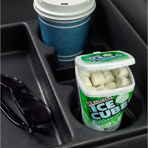 ICE BREAKERS ICE CUBES Sugar Free Spearmint Chewing Gum 40 Count Bottle 6 count