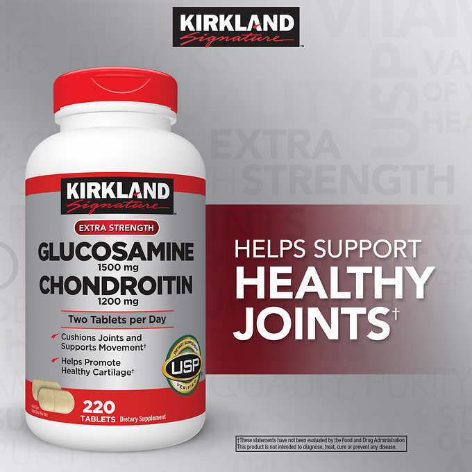 Kirkland Signature Glucosamine Chondroitin 220 Tablets Joint Health Supplement