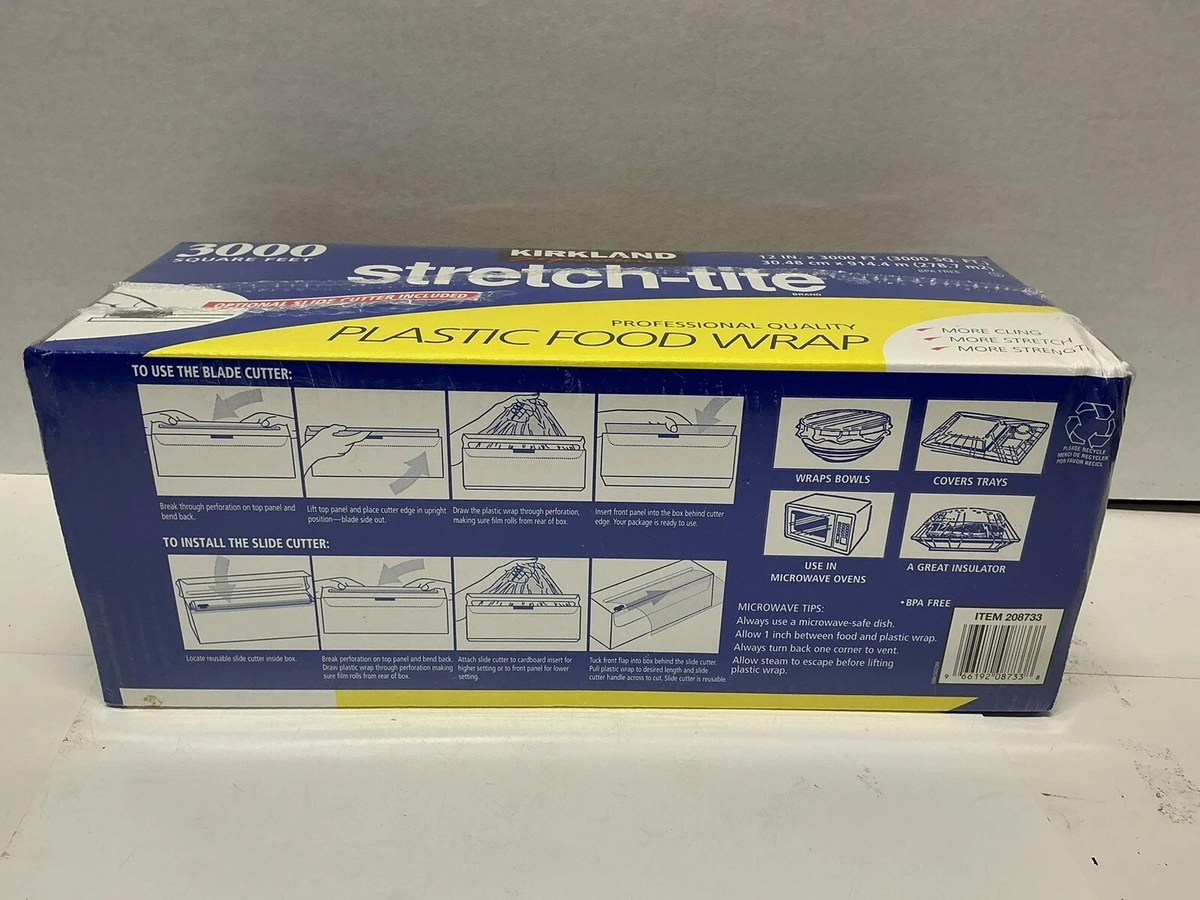 Kirkland Signature Stretch-Tite Premium Plastic Food Wrap 12" X 3000 ft