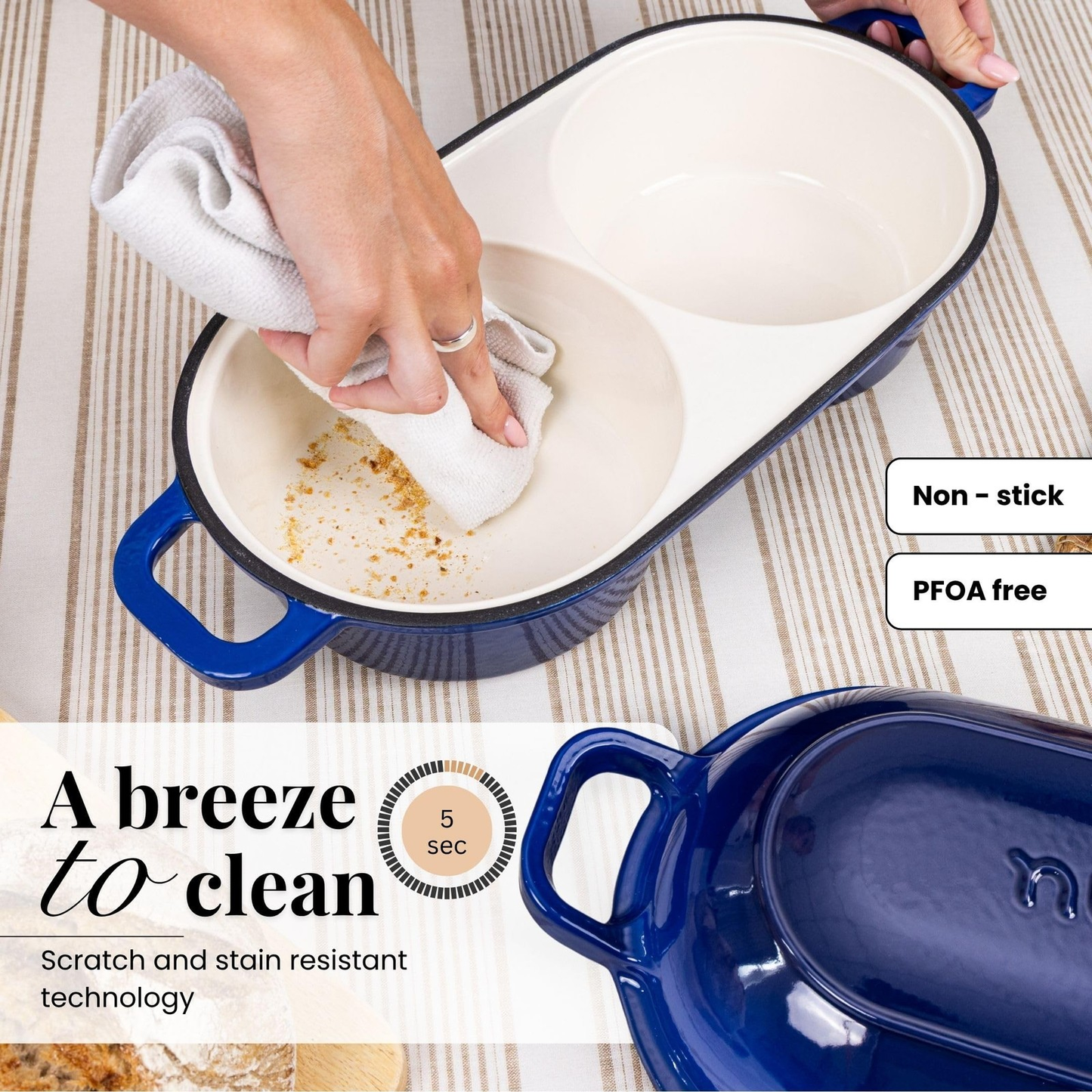 Dutch Oven For Sourdough Bread Baking – Enamelled Cast Iron Bread Loaf Pot – ...