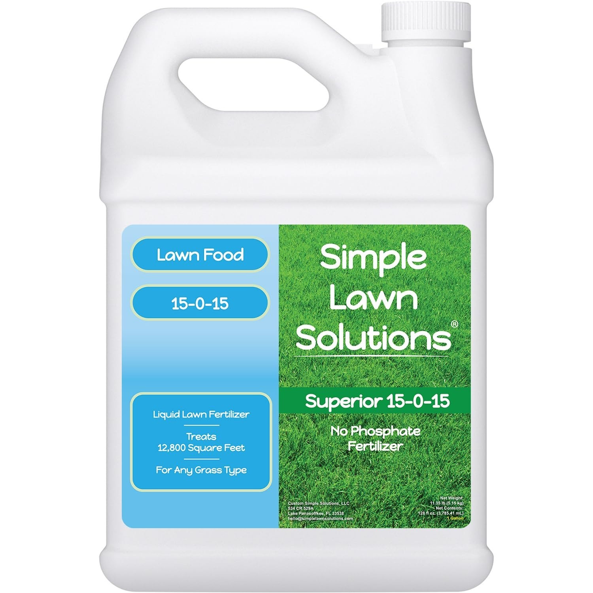Superior 15-0-15 Liquid Lawn Fertilizer - Lawn Food for Growth & Green - Nitr...