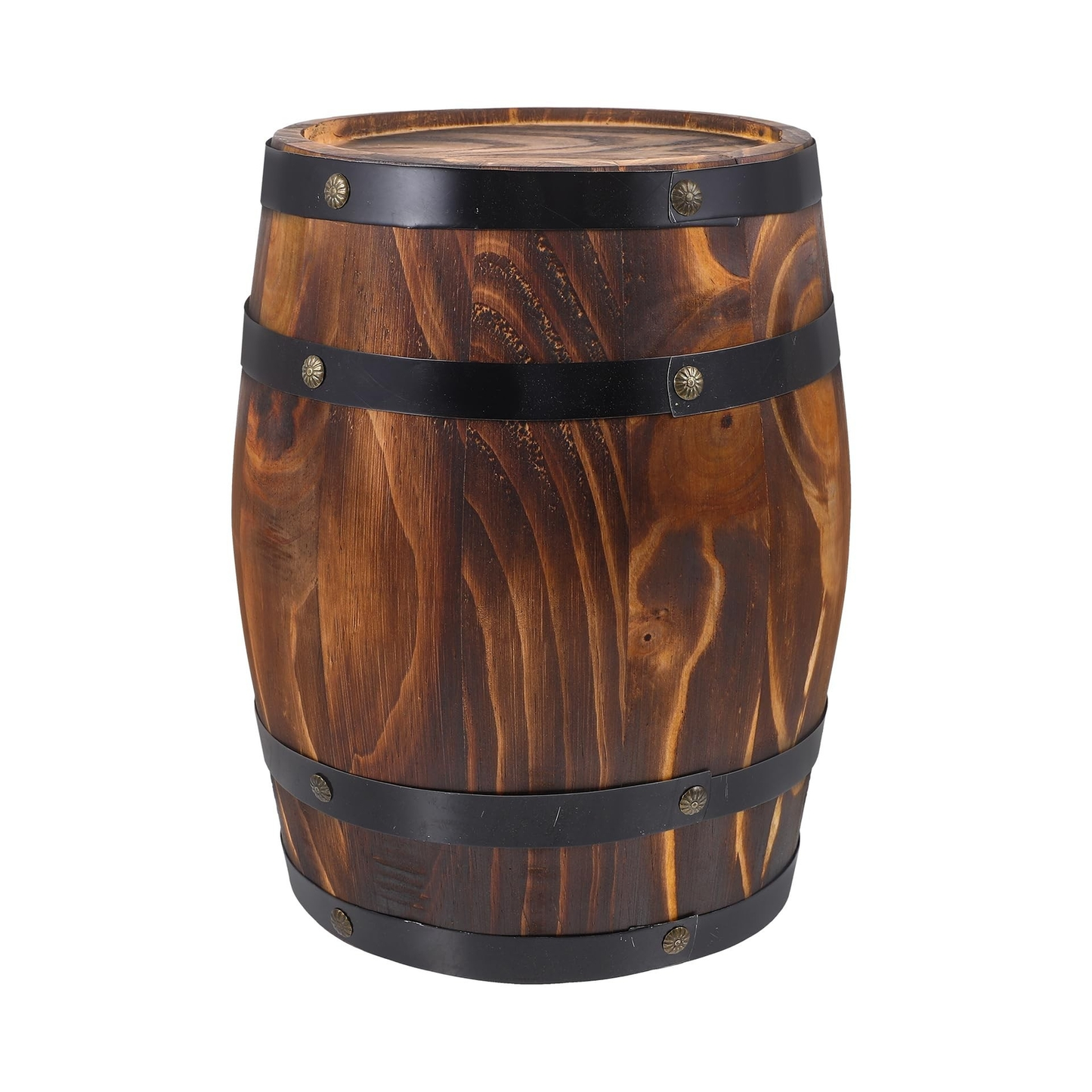 GANAZONO Wood Wine Barrel Whiskey Barrel Bucket Vintage Flower Planter Rustic Garden Decor