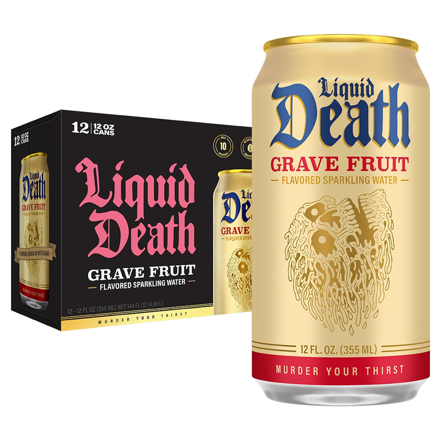 Liquid Death Soda-Flavored Sparkling Water - Grave 12 Fl Oz (Pack of 12)