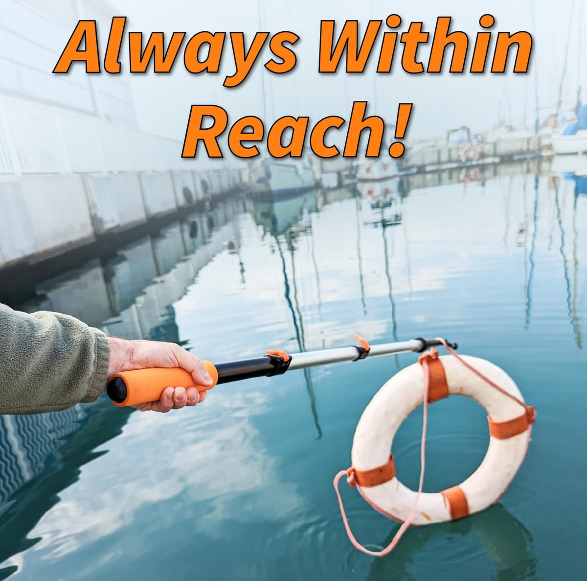 Boat Hook for Docking with Telescoping Extension Pole // Durable, Floating, L...