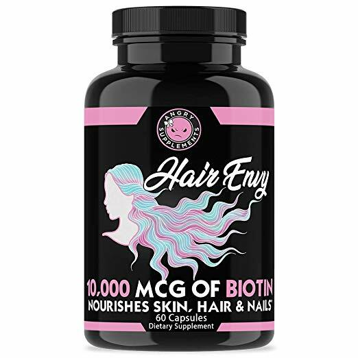 Hair Envy Biotin + Keratin 10,000 MCG for Women, 60-count formula designed to support healthy-looking hair, skin, and nails.