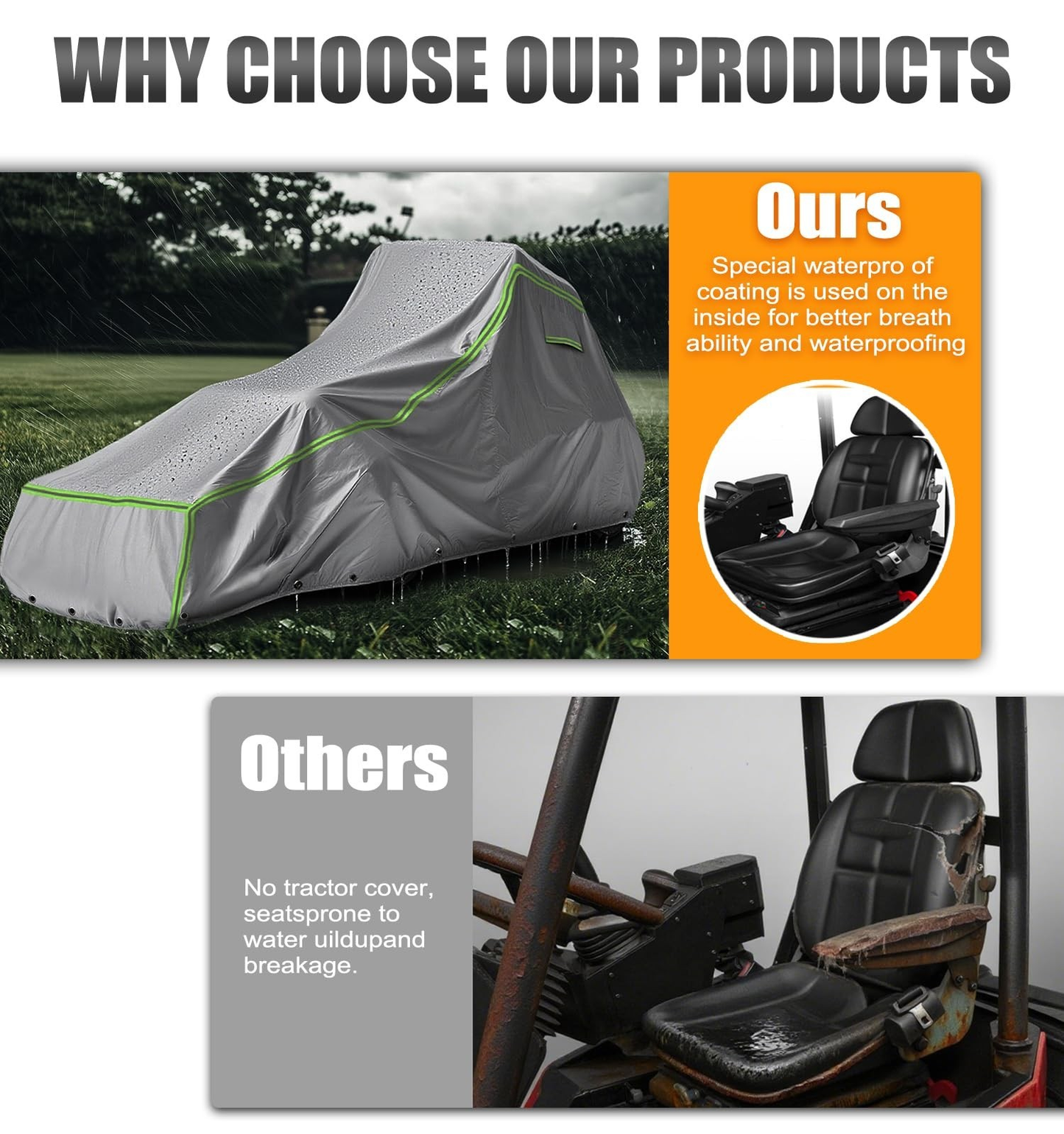 600D Oxford Tractor Cover for John Deere, Kubota & New Holland – Heavy Duty Protectio