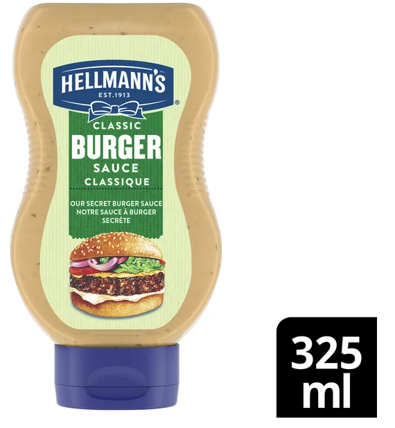Hellmann's Classic Burger Sauce 325ml – Creamy Burger & Sandwich Condiment