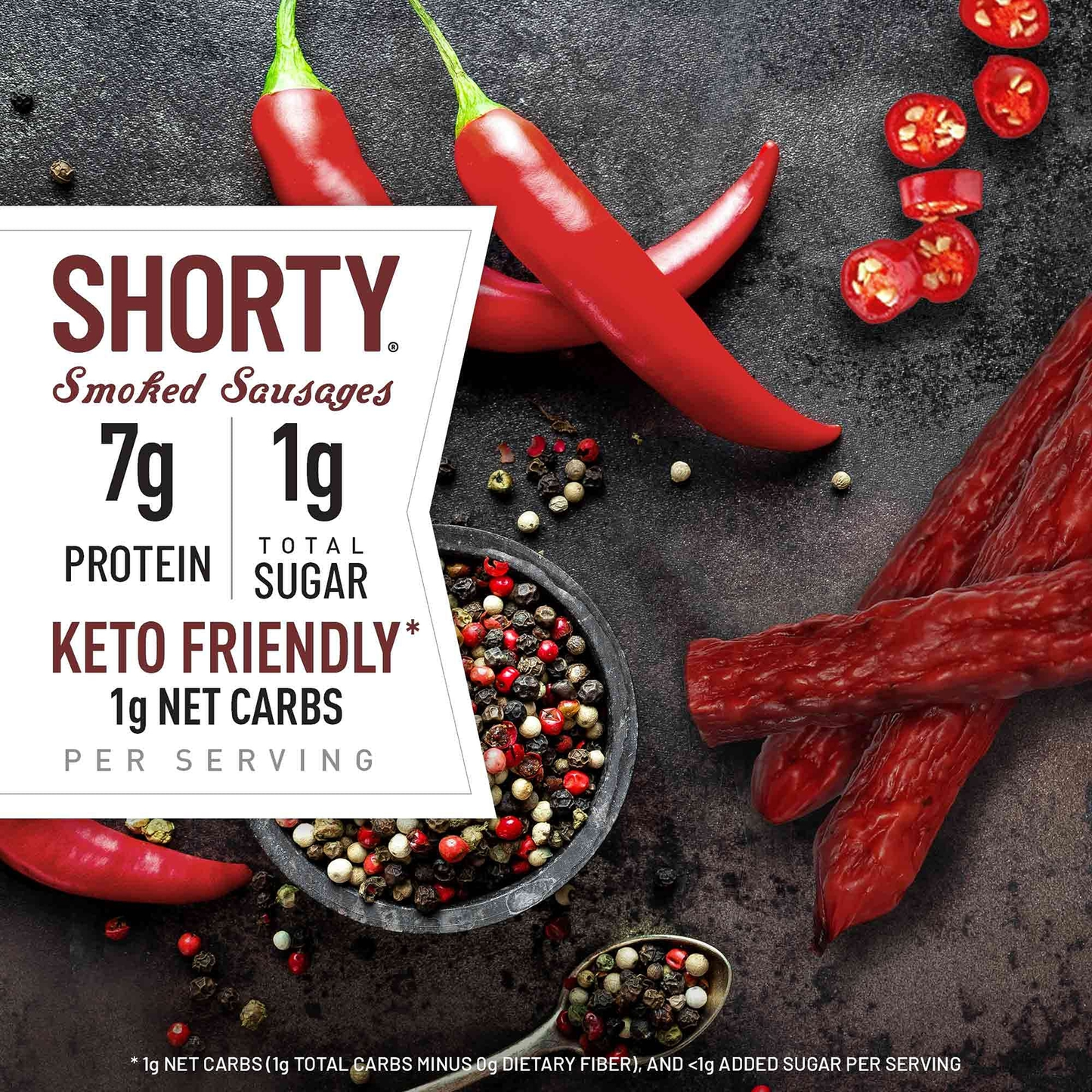Duke's Pork Hot & Spicy Smoked Shorty Sausages – 7g Protein Gluten-Free Meat Snack