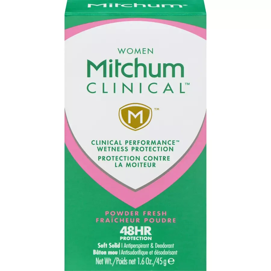 Mitchum Women Clinical Powder Fresh Antiperspirant Deodorant Soft Solid 1.6oz – 4 Pack free shipping