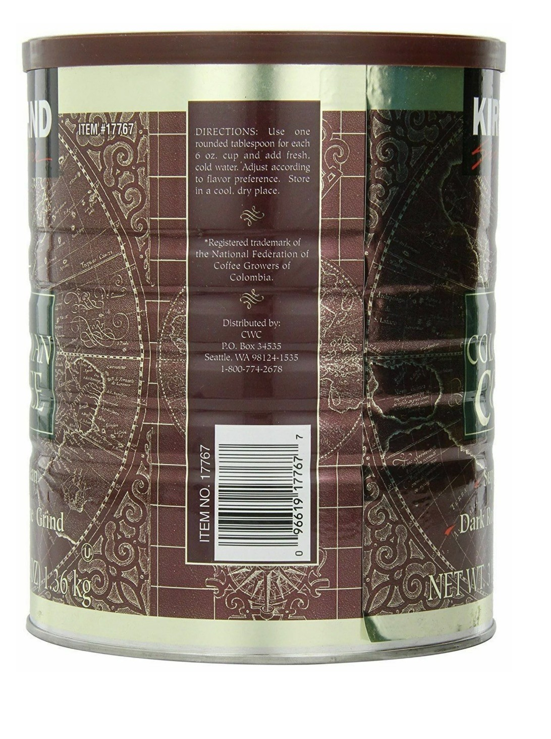 2 Packs Kirkland Signature 100% Colombian Coffee 3 LB Each