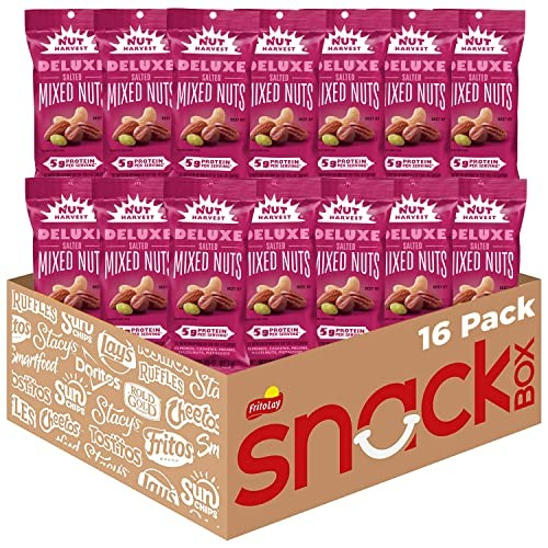 Nut Harvest Deluxe Mixed Nuts 2.25 oz Snack Packs – Pack of 16, Premium Mixed Nuts