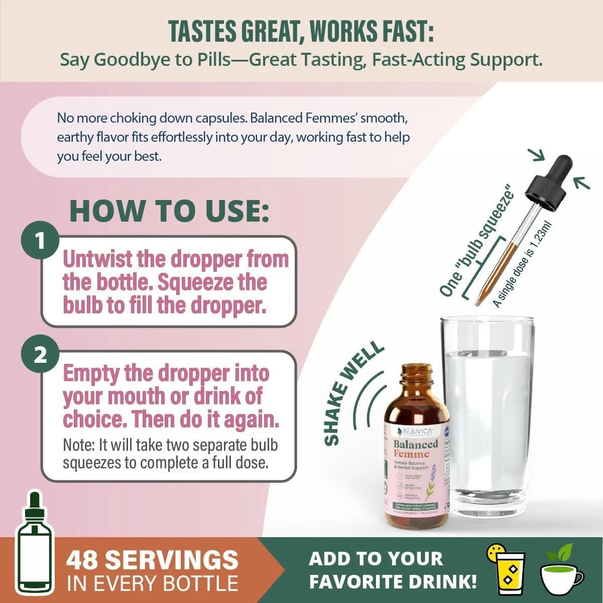 Elite Balanced Femme   - Alcohol-Free Liquid Menopause Support, Energy Boost