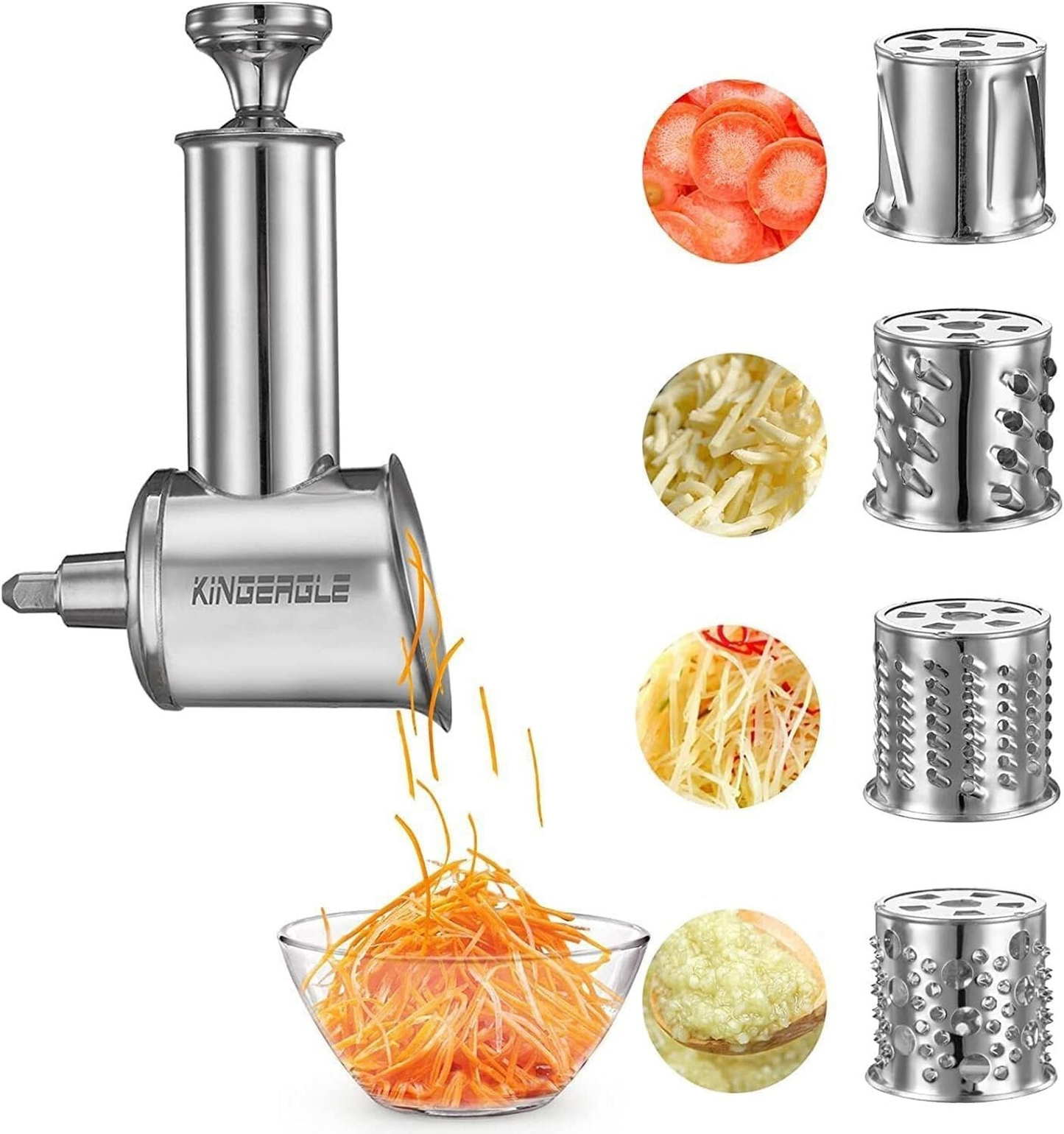 Stainless Steel Slicer Shredder Attachment for KitchenAid Mixer, Cheese Grate...