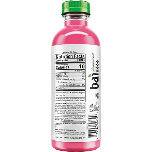 Bai Antioxidant Infused Water Beverage, Raspberry Lemon Lime, with Vitamin C ...