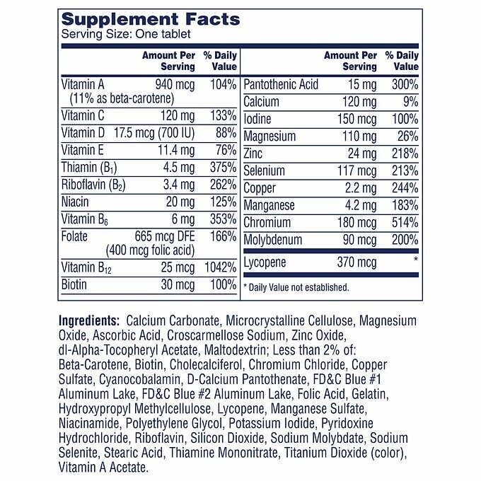 One A Day Men's 50+ Healthy Advantage Multivitamin, 300 Tablets Gluten Free