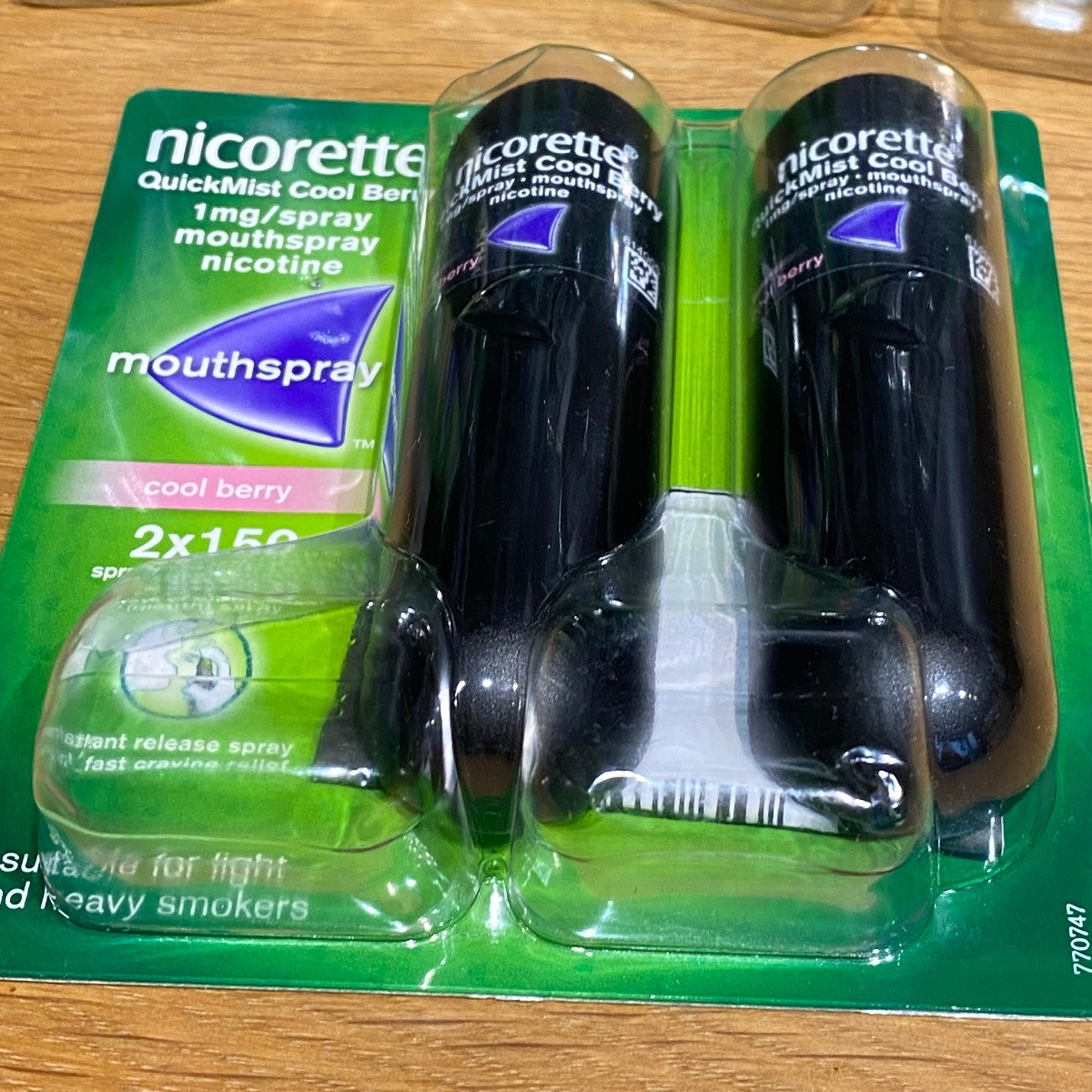 Nicorette Quickmist Cool Berry Mouthspray 150 Sprays - 12 x Duo Pack (24 Sprays-  Total Bulk Lot From UK)