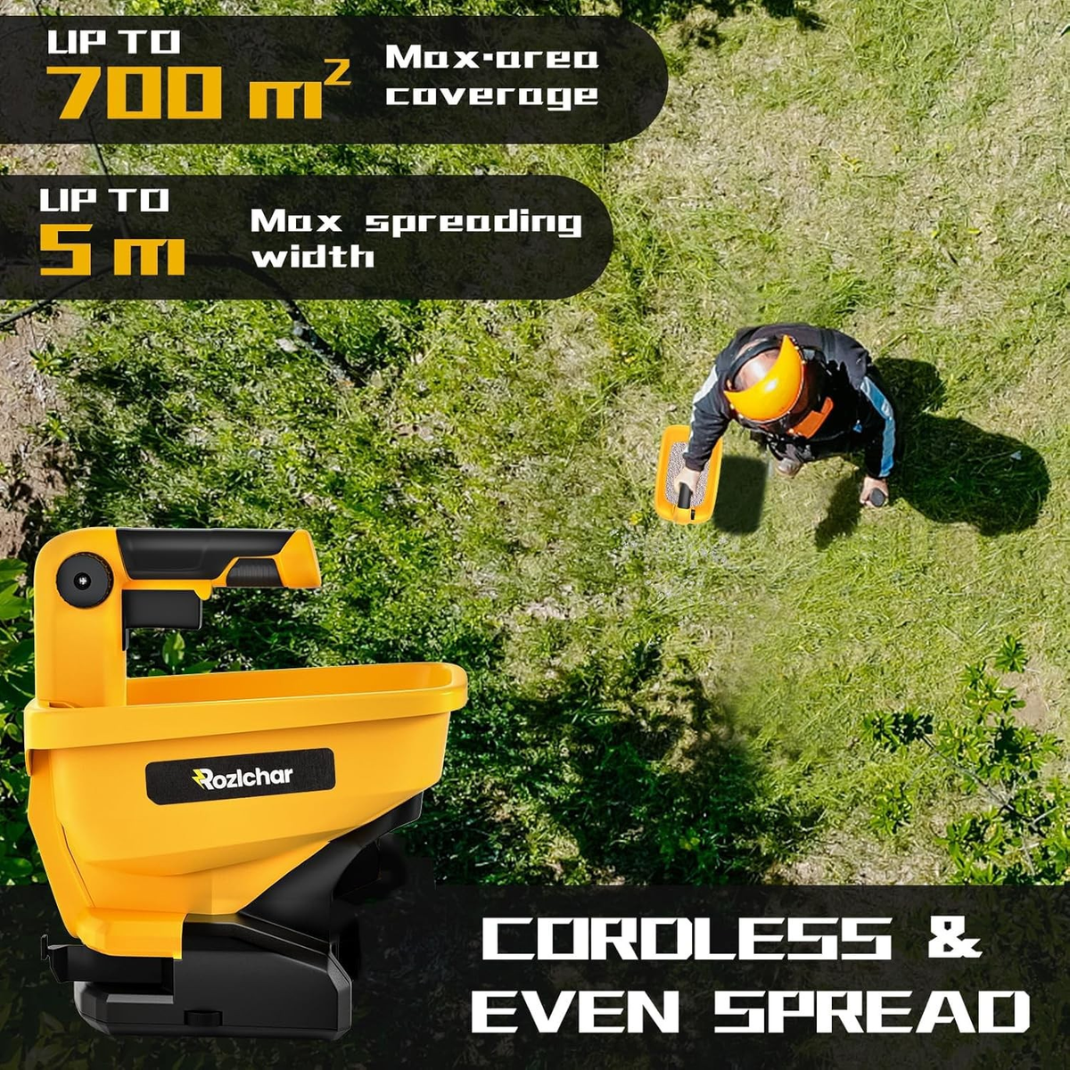 Power Spreader for Dewalt 20V/60V Battery, Covers 5,000 sq. ft. Tool Only