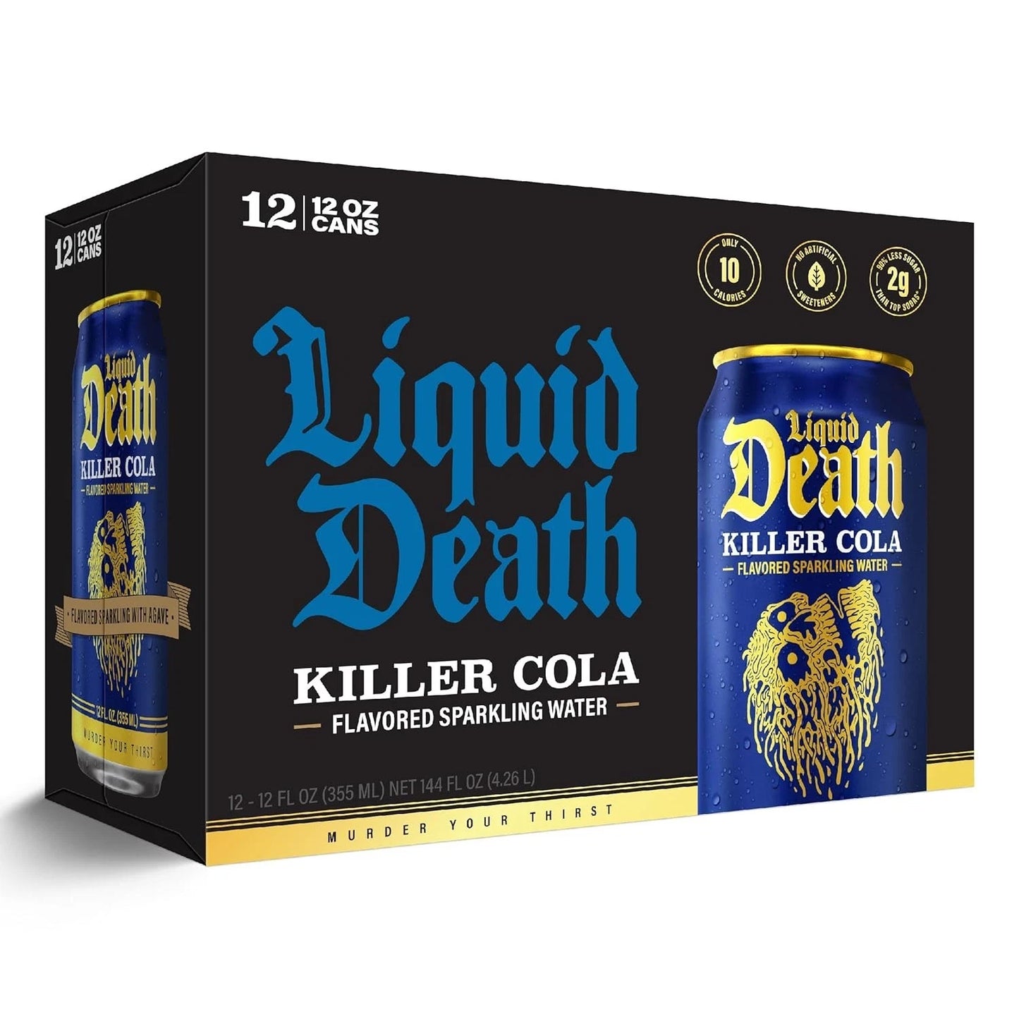 Liquid Death Sparkling Water Killer Cola Liquid Death Soda-Flavored Less Sugar